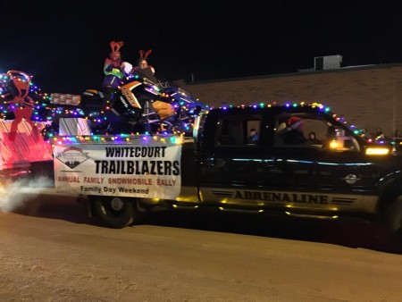 2016 Santa Claus Parade - Adrenaline Powersports made the float and hauled the raffle sled around
