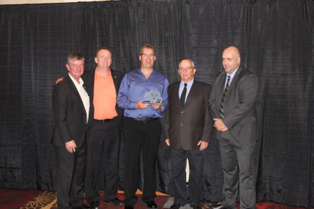 2014 ASPS Excellence Awards - Ken Linford won Snowmobiler of the year. Ken Vanburg, Jim Rennie, Lyle Birnie, Chris Brookes
